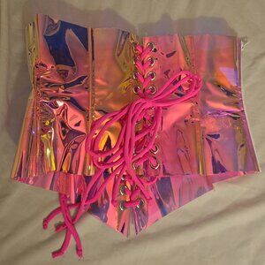 Rave Wonderland Holographic Corset Size L